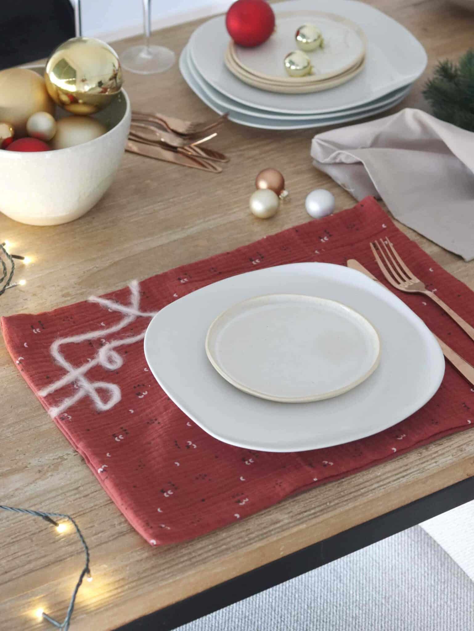 Tuto style couture pour faire des sets de table pour les fêtes