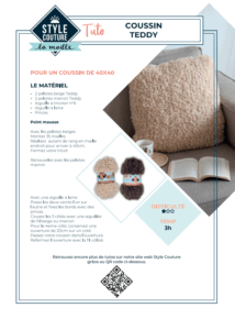 Coussin Teddy beige 214x300